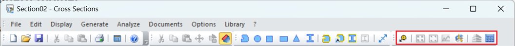 Analysis tools toolbar Analysis tools toolbar